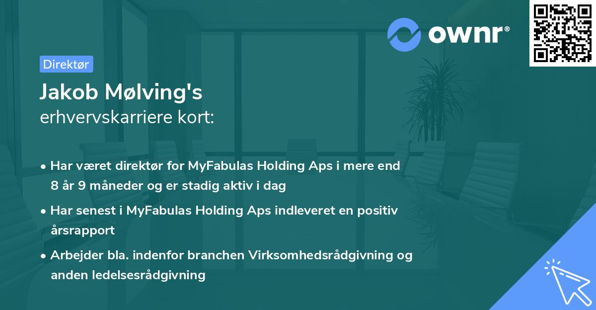 Jakob Mølving's erhvervskarriere kort