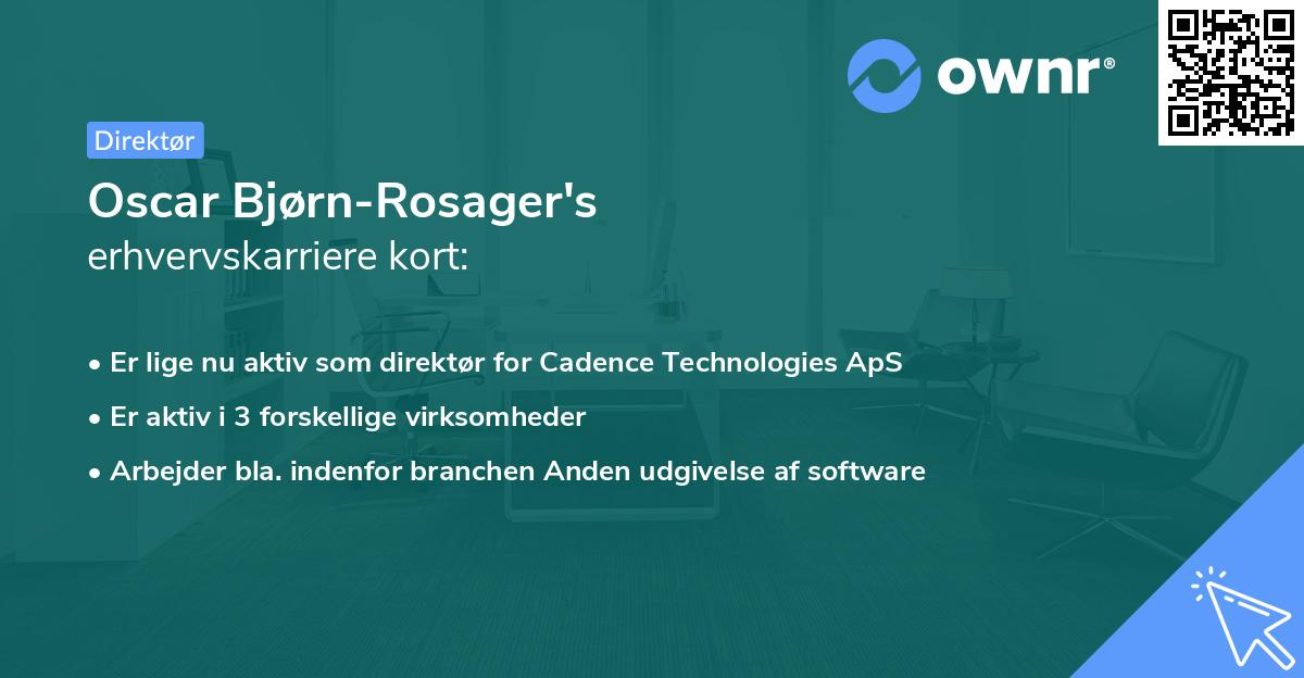 Oscar Bjørn-Rosager's erhvervskarriere kort