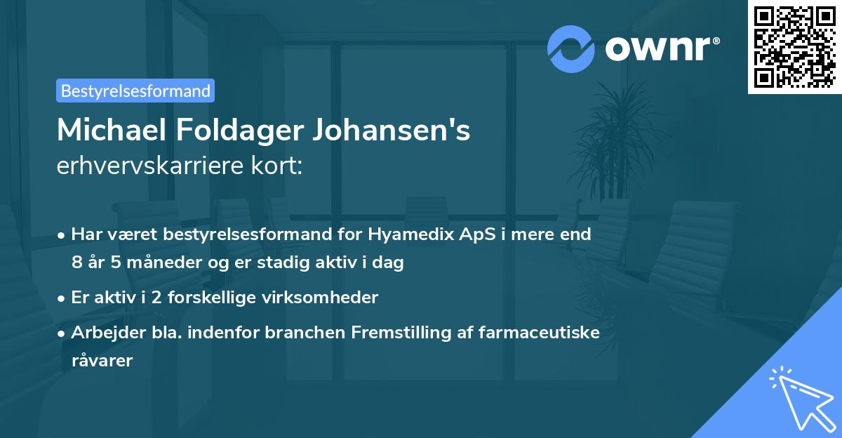 Michael Foldager Johansen's erhvervskarriere kort
