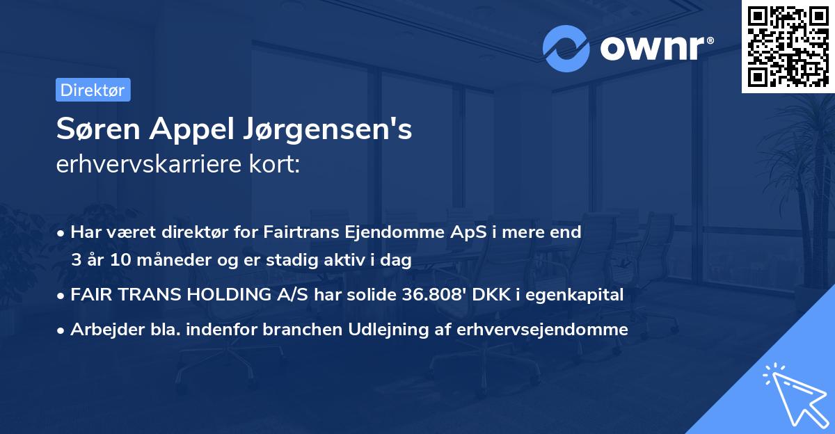 Søren Appel Jørgensen's erhvervskarriere kort