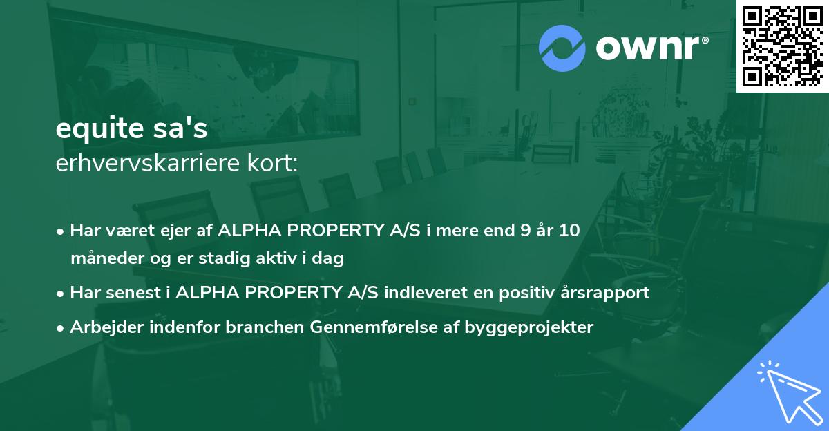 equite sa's erhvervskarriere kort
