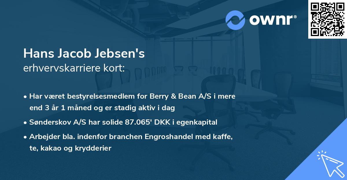 Hans Jacob Jebsen's erhvervskarriere kort