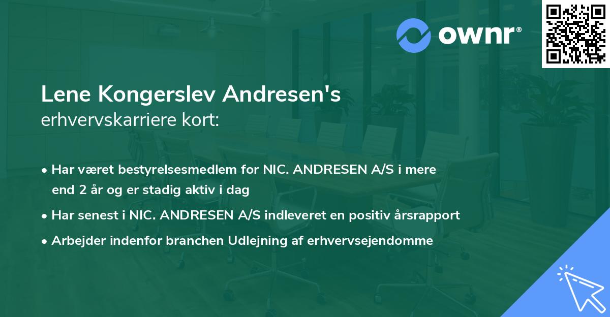 Lene Kongerslev Andresen's erhvervskarriere kort