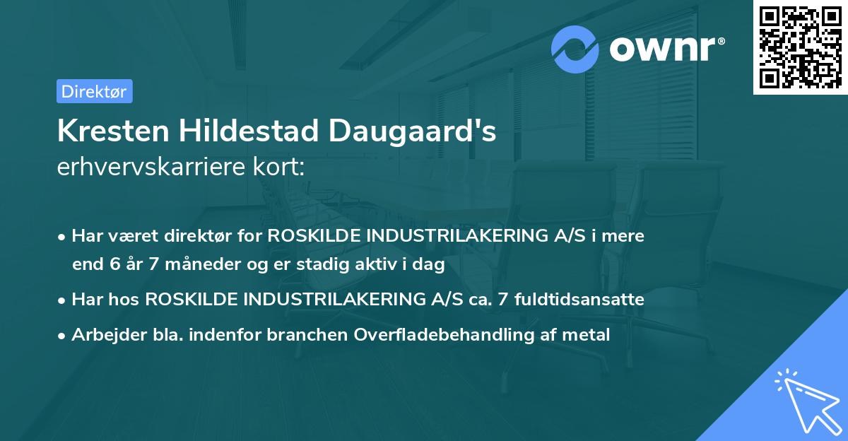 Kresten Hildestad Daugaard's erhvervskarriere kort