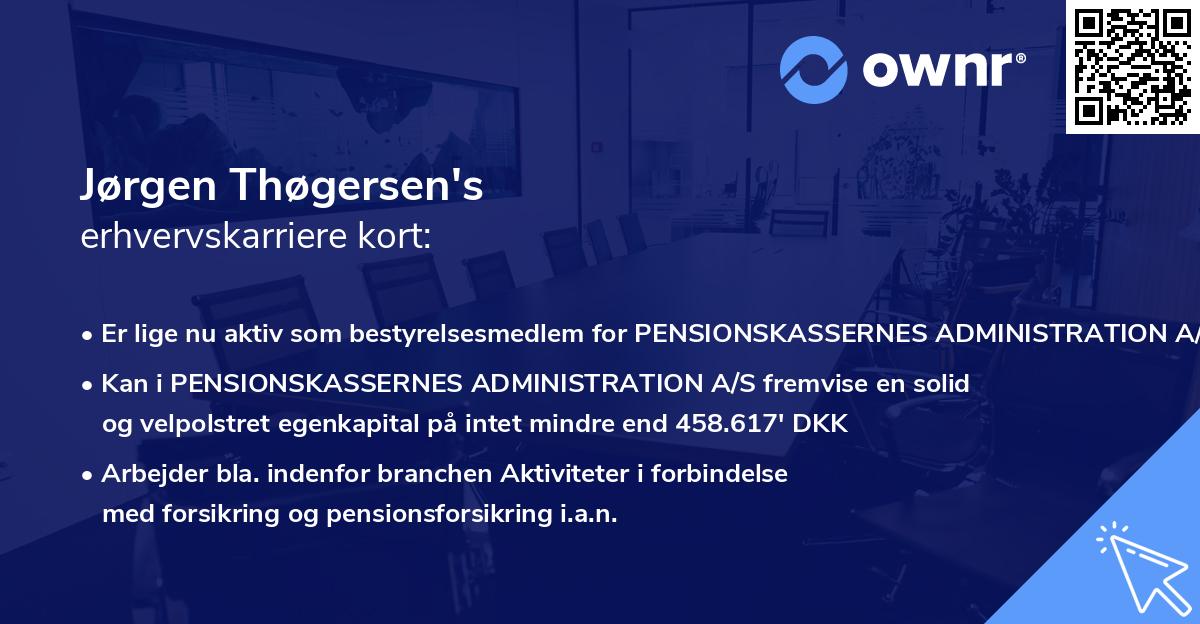 Jørgen Thøgersen's erhvervskarriere kort