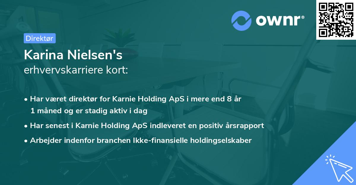 Karina Nielsen's erhvervskarriere kort