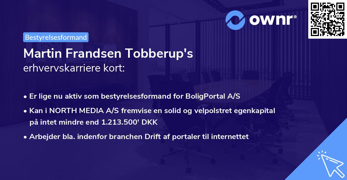 Martin Frandsen Tobberup's erhvervskarriere kort