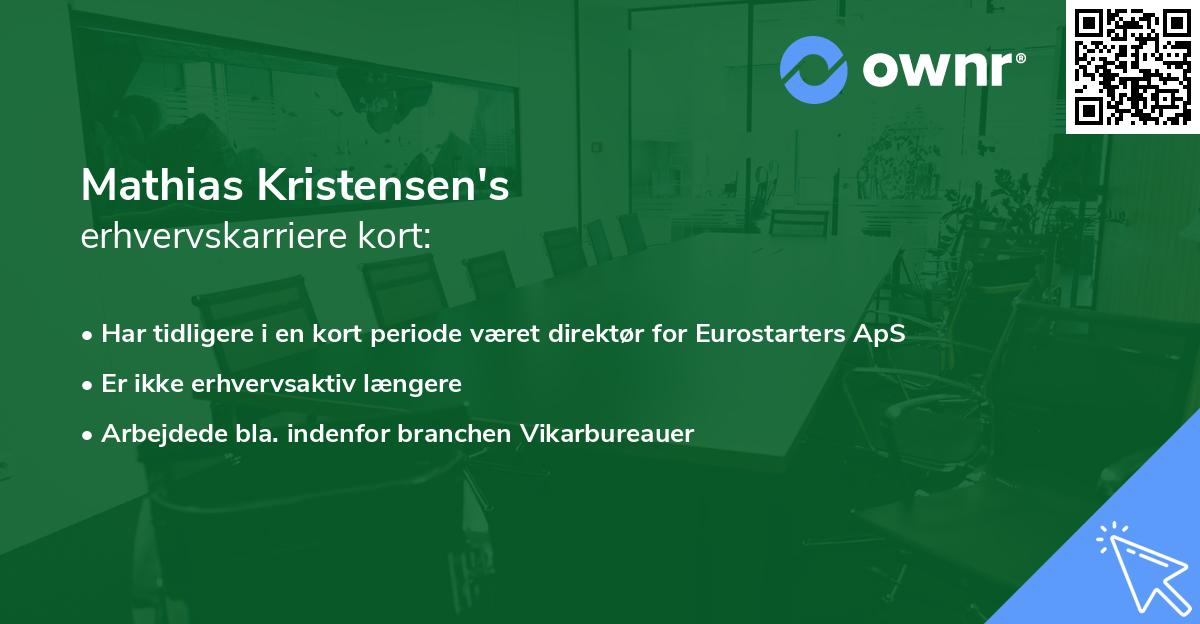 Mathias Kristensen's erhvervskarriere kort
