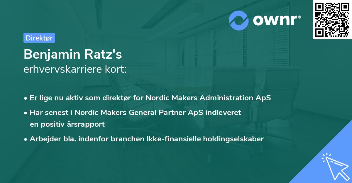 Benjamin Ratz's erhvervskarriere kort