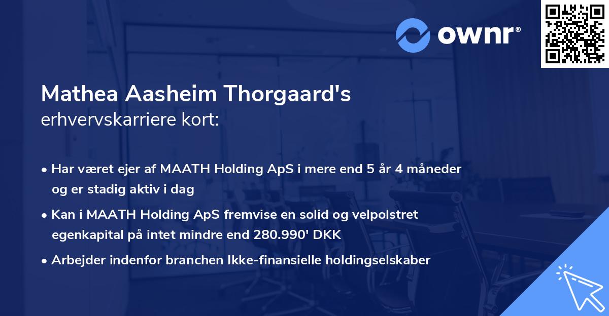 Mathea Aasheim Thorgaard's erhvervskarriere kort