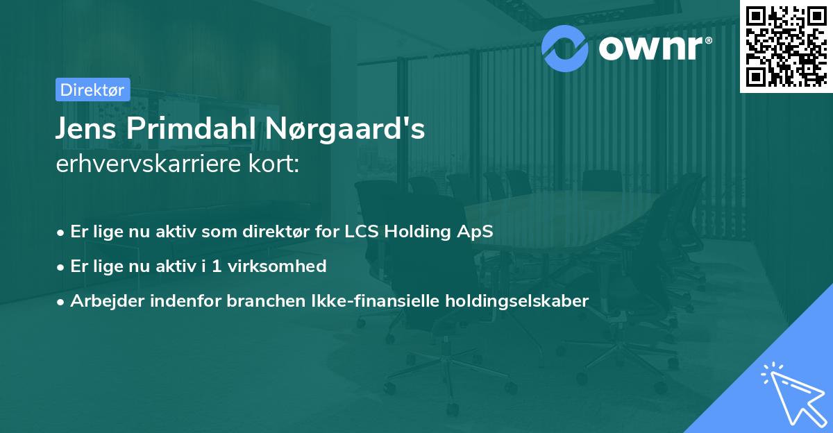 Jens Primdahl Nørgaard's erhvervskarriere kort