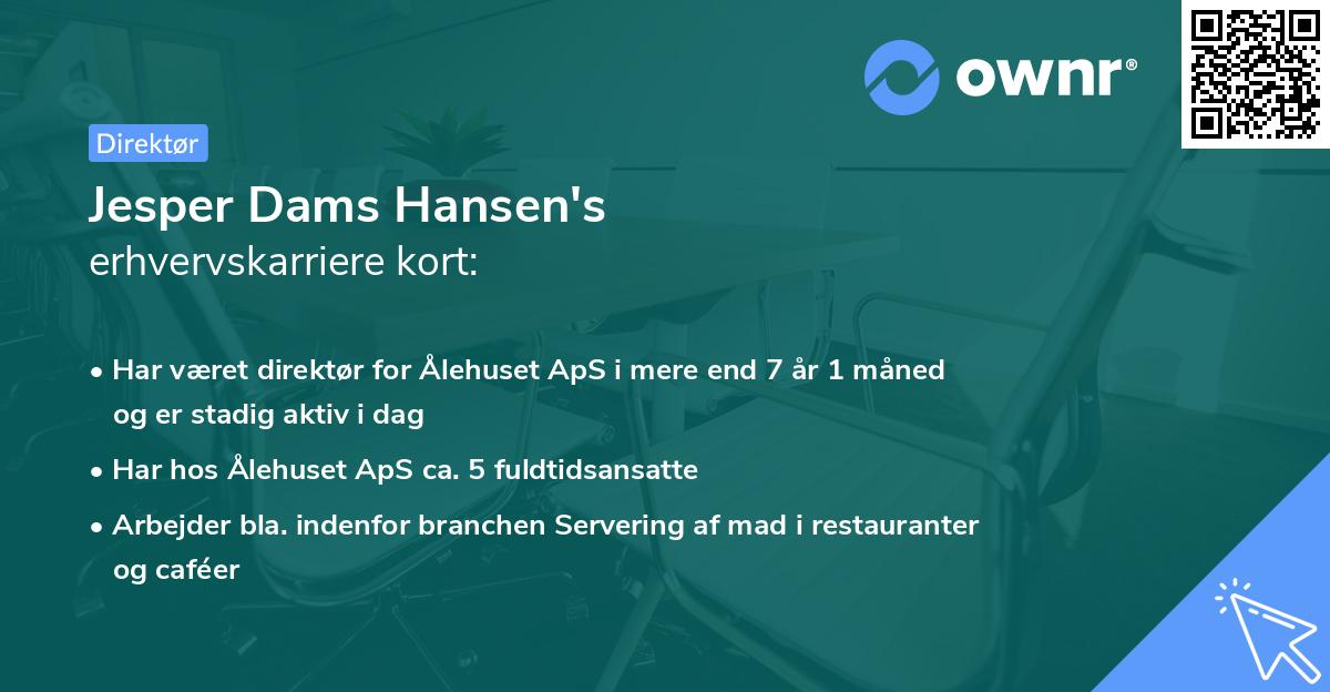 Jesper Dams Hansen's erhvervskarriere kort