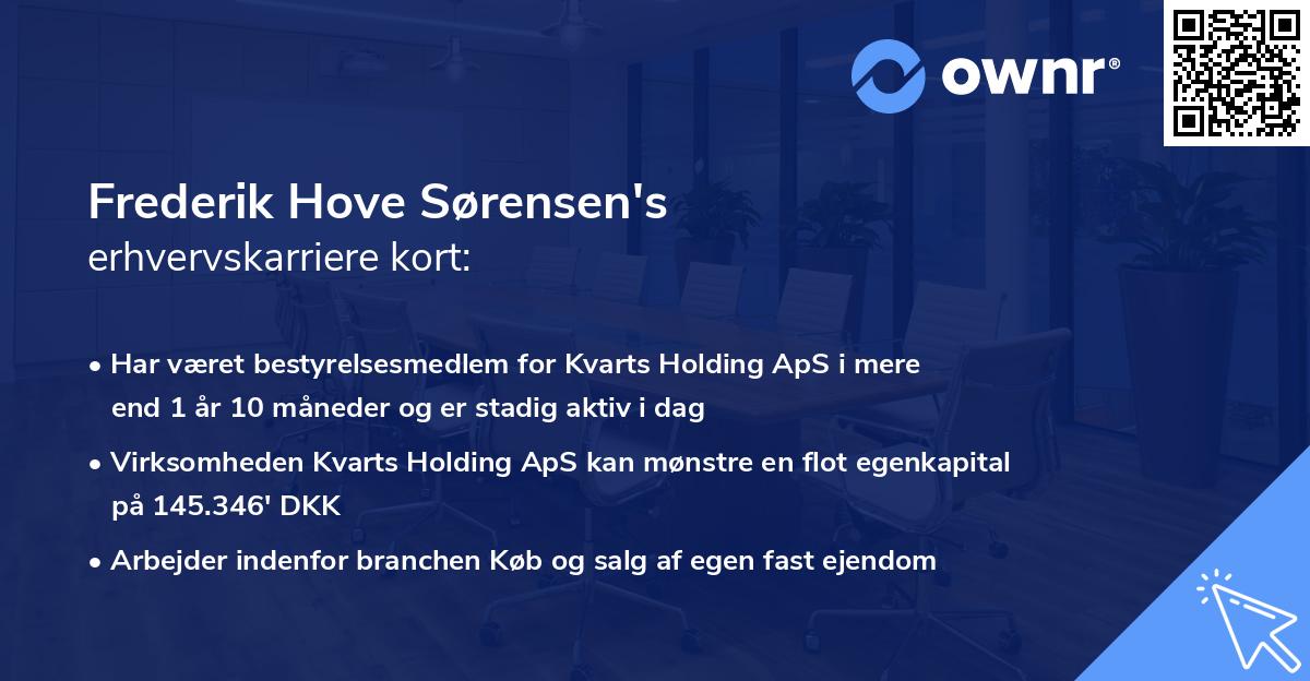 Frederik Hove Sørensen's erhvervskarriere kort