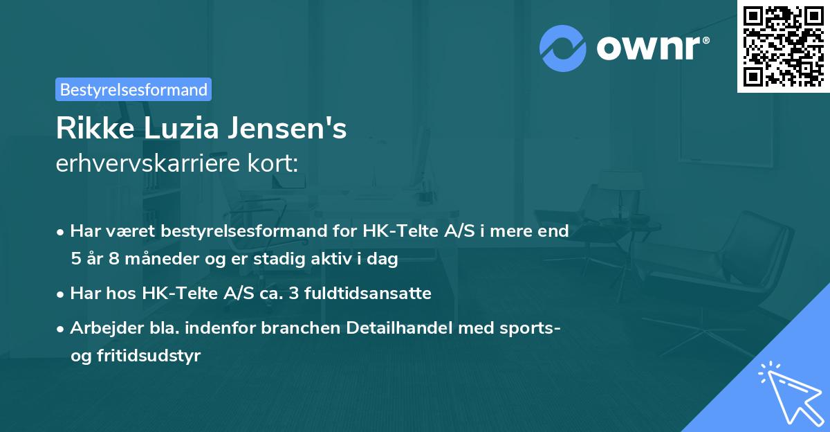 Rikke Luzia Jensen's erhvervskarriere kort