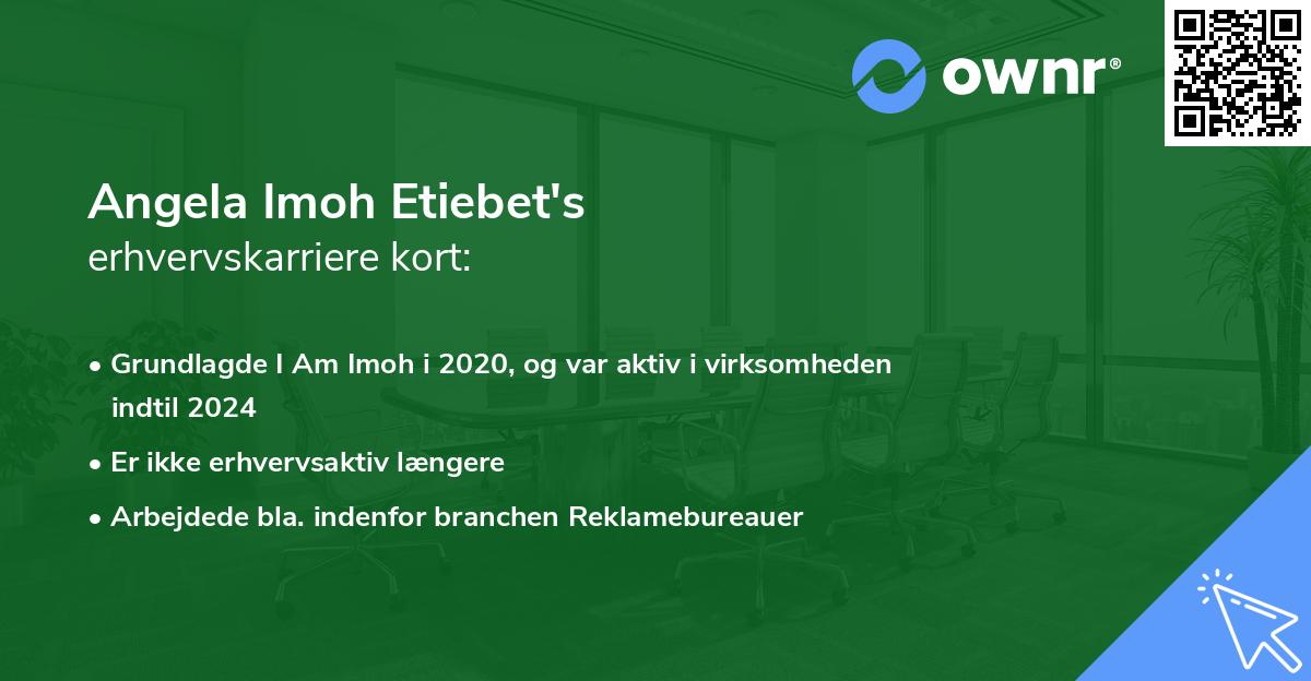Angela Imoh Etiebet's erhvervskarriere kort