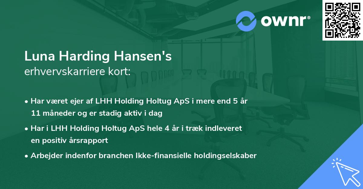 Luna Harding Hansen's erhvervskarriere kort
