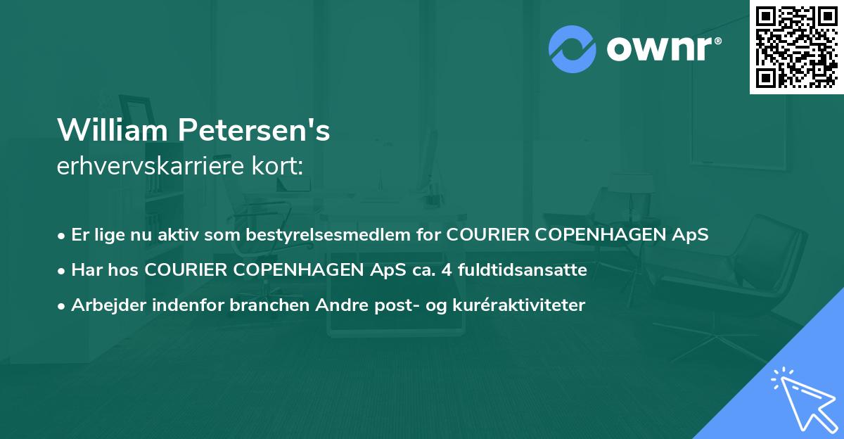 William Petersen's erhvervskarriere kort