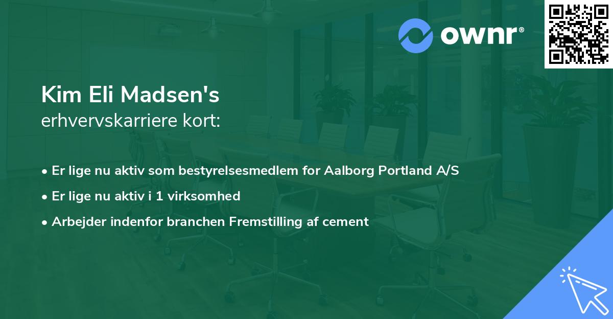 Kim Eli Madsen's erhvervskarriere kort