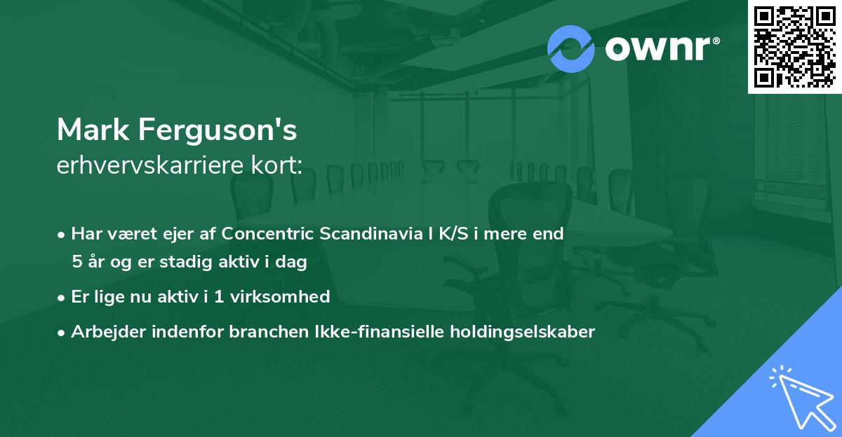 Mark Ferguson's erhvervskarriere kort