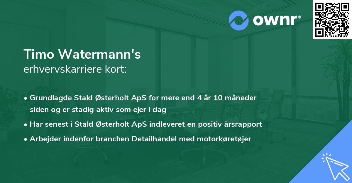 Timo Watermann's erhvervskarriere kort