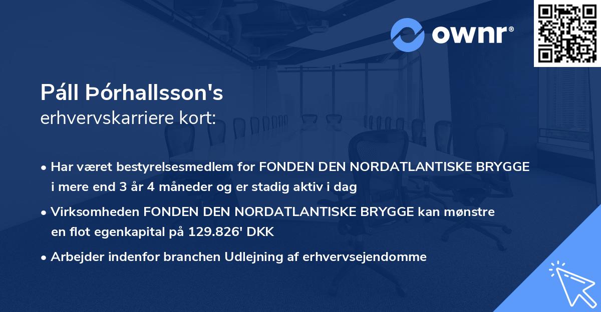 Páll Þórhallsson's erhvervskarriere kort