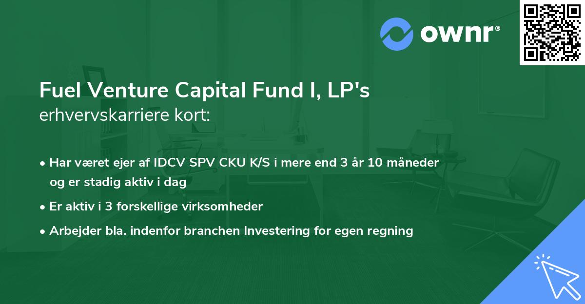 Fuel Venture Capital Fund I, LP's erhvervskarriere kort