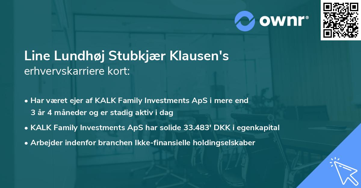 Line Lundhøj Stubkjær Klausen's erhvervskarriere kort
