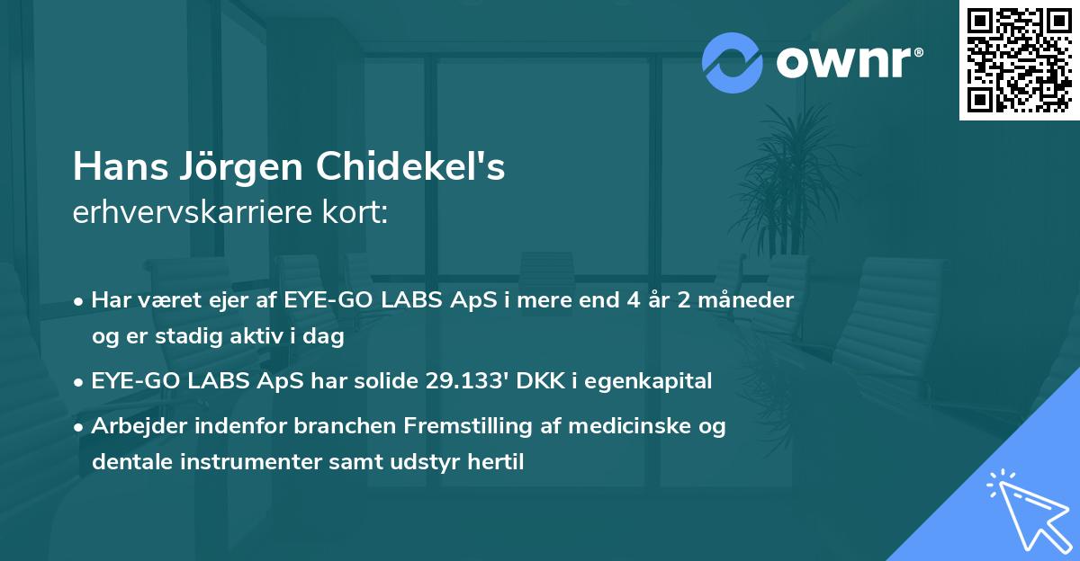 Hans Jörgen Chidekel's erhvervskarriere kort