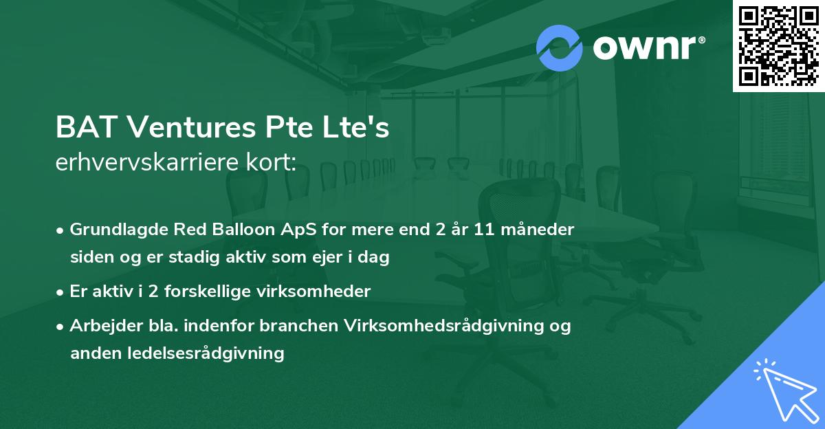 BAT Ventures Pte Lte's erhvervskarriere kort