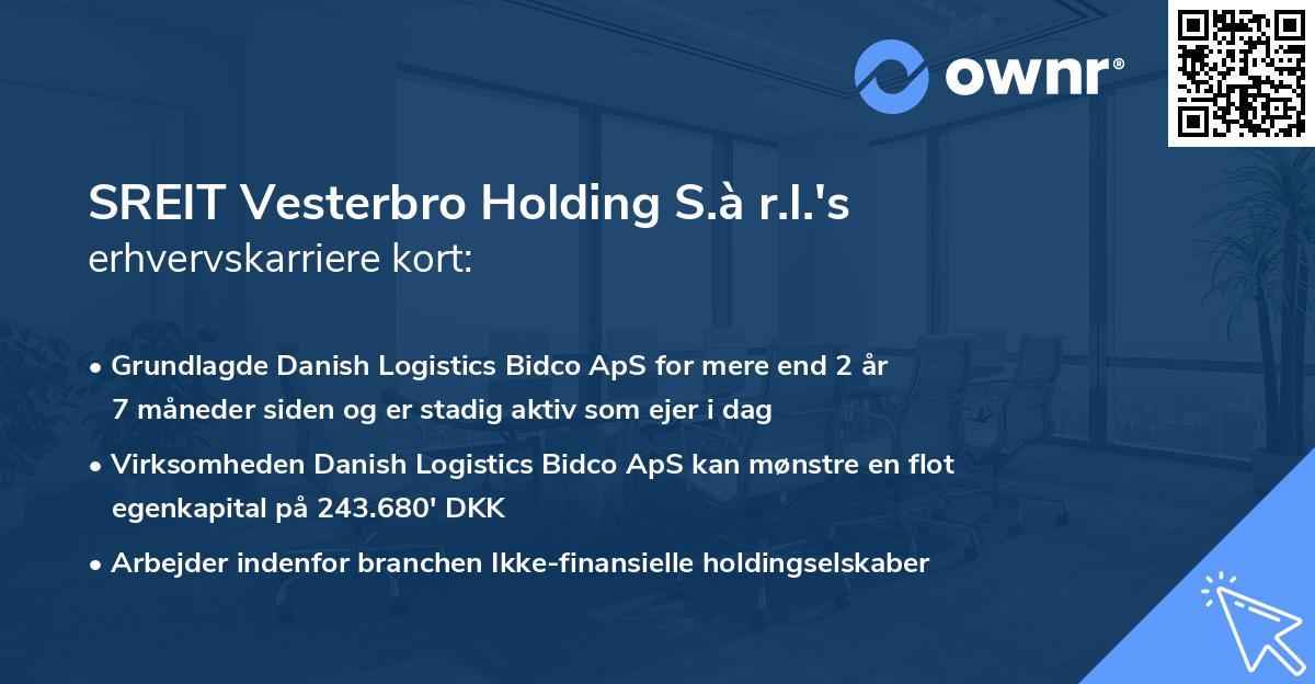 SREIT Vesterbro Holding S.à r.l.'s erhvervskarriere kort