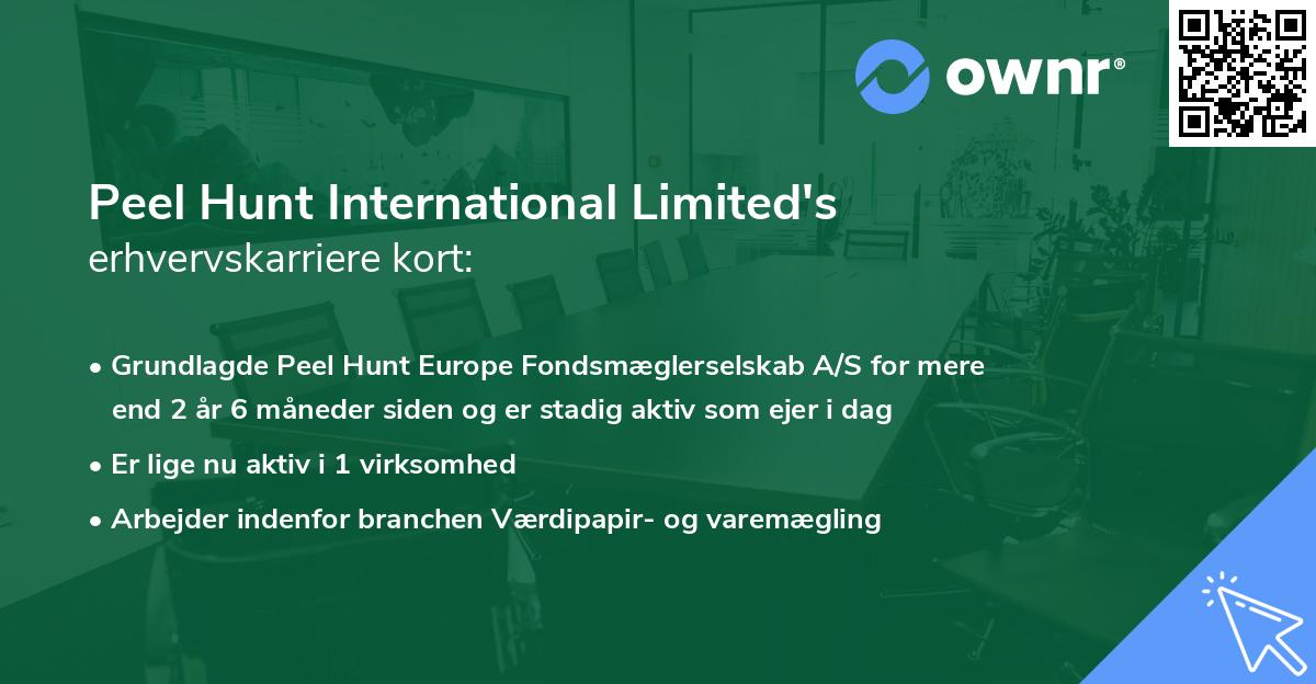 Peel Hunt International Limited's erhvervskarriere kort