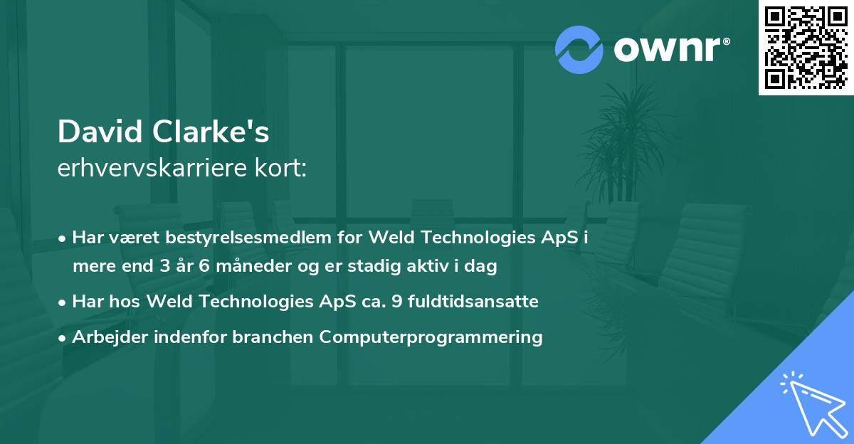 David Clarke's erhvervskarriere kort