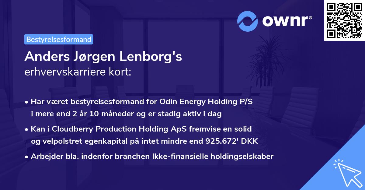 Anders Jørgen Lenborg's erhvervskarriere kort