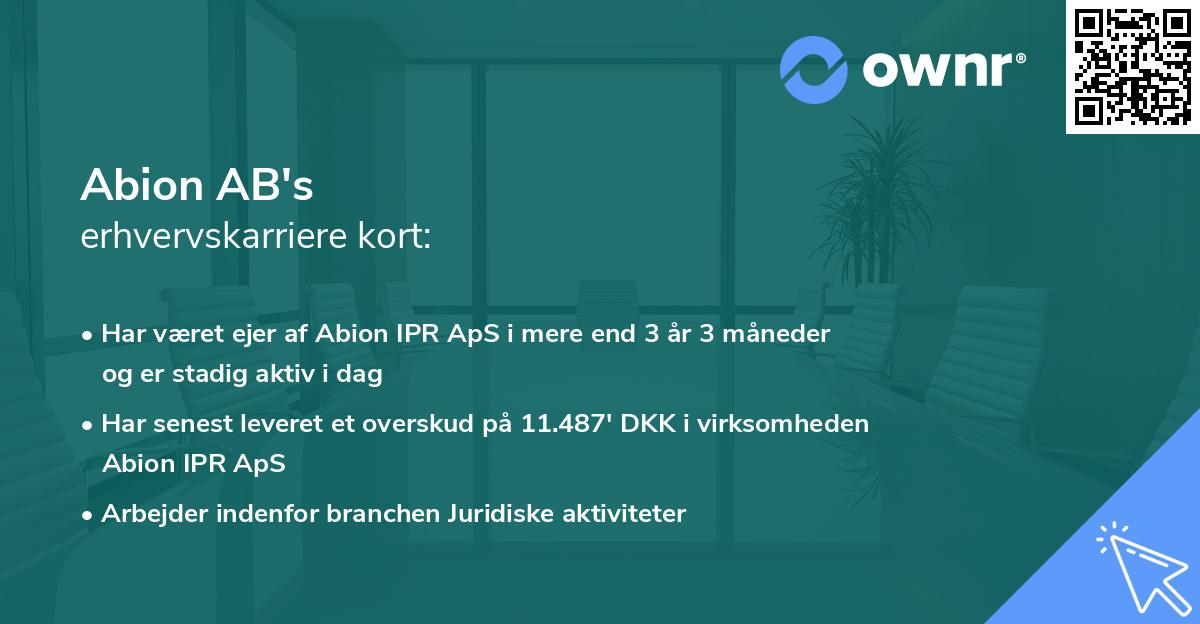 Abion AB's erhvervskarriere kort