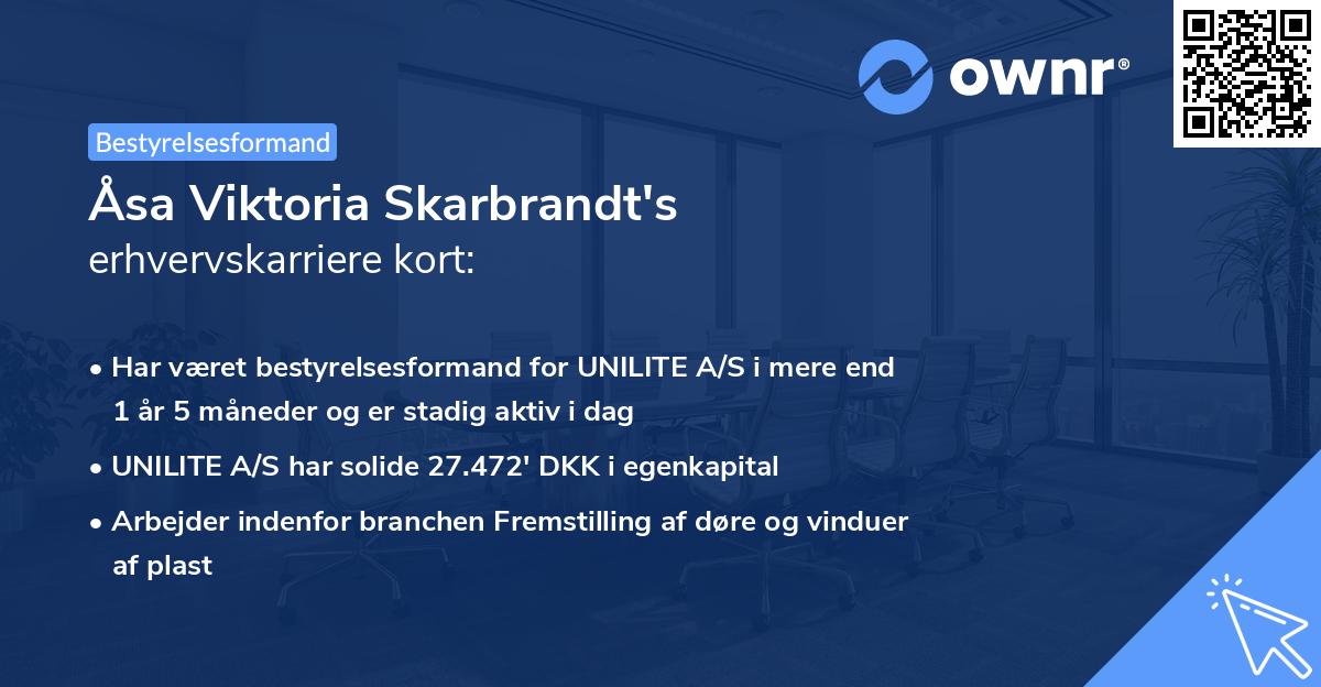 Åsa Viktoria Skarbrandt's erhvervskarriere kort