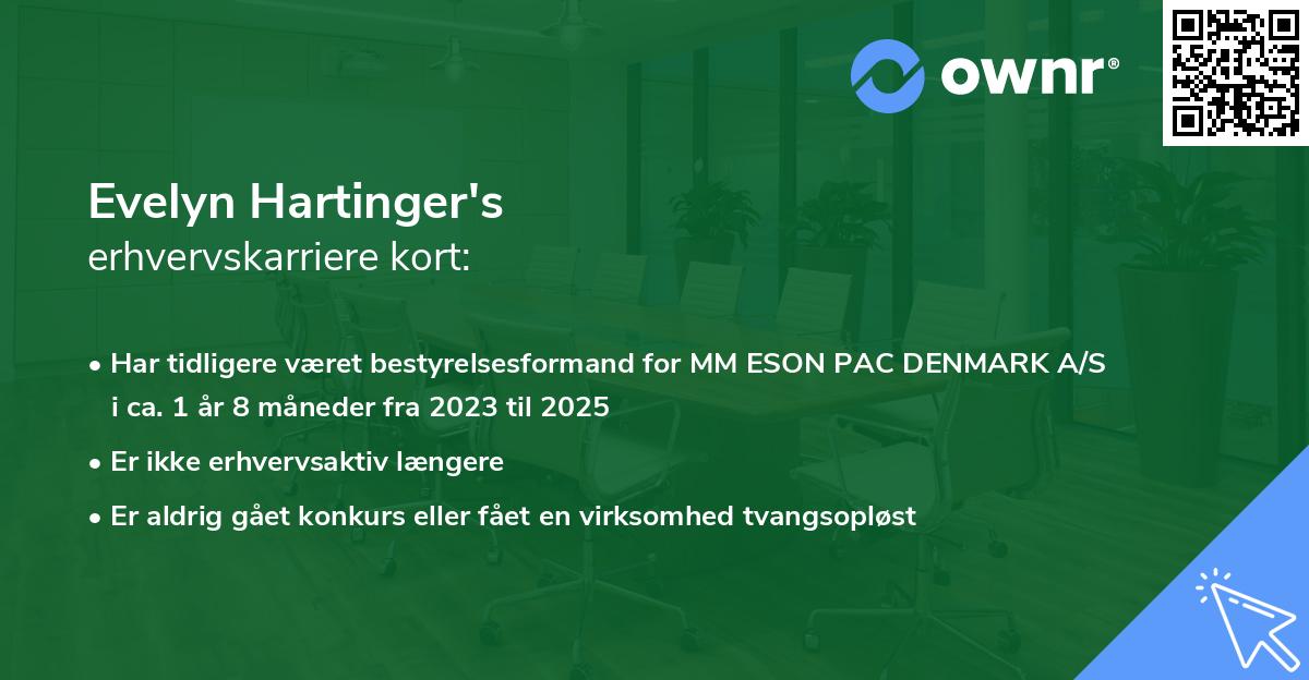 Evelyn Hartinger's erhvervskarriere kort