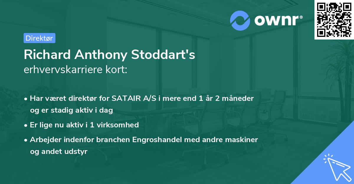 Richard Anthony Stoddart's erhvervskarriere kort