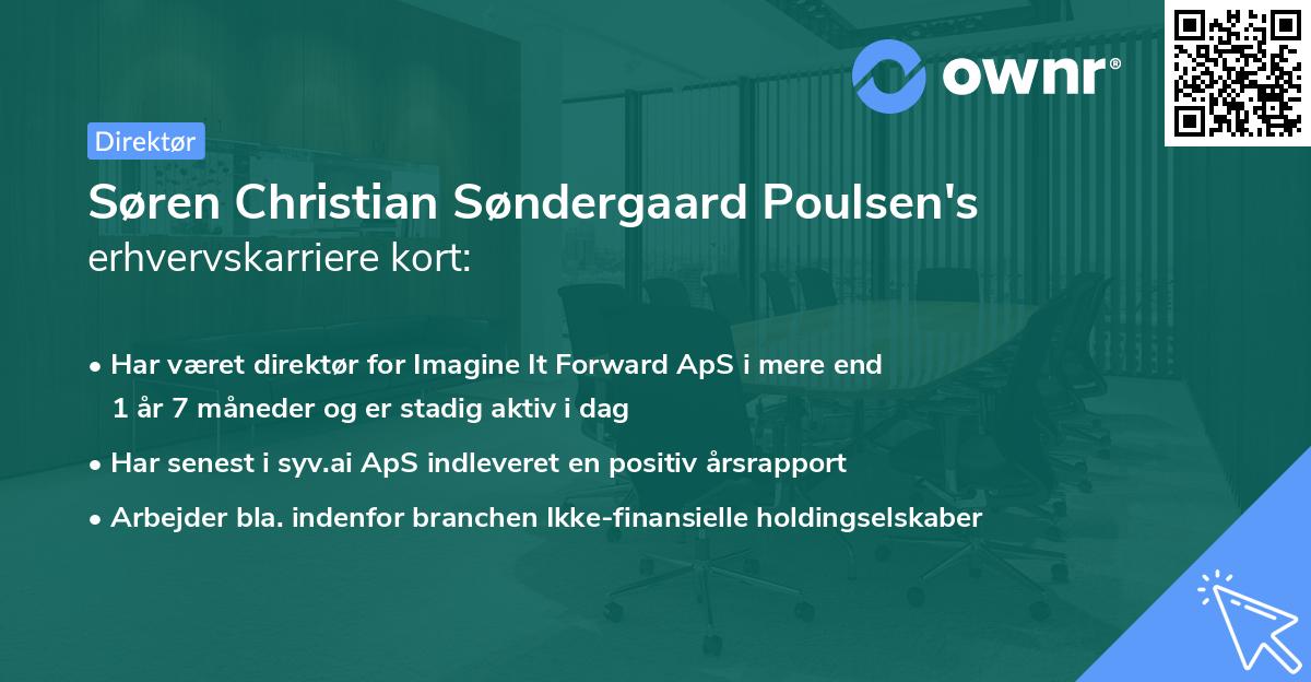 Søren Christian Søndergaard Poulsen's erhvervskarriere kort