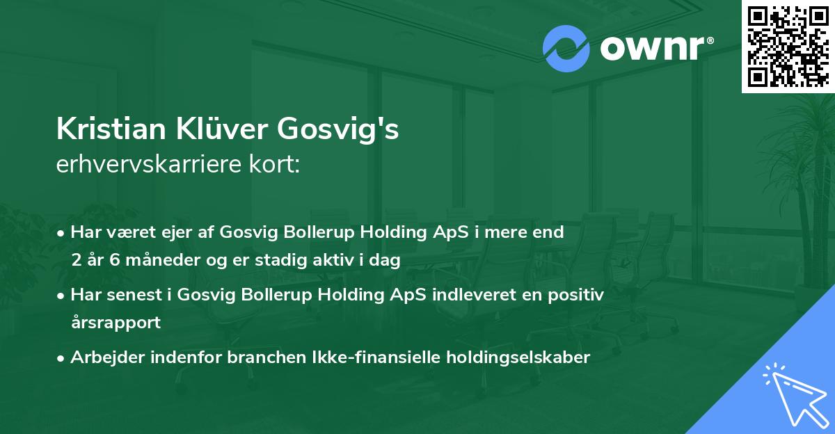 Kristian Klüver Gosvig's erhvervskarriere kort
