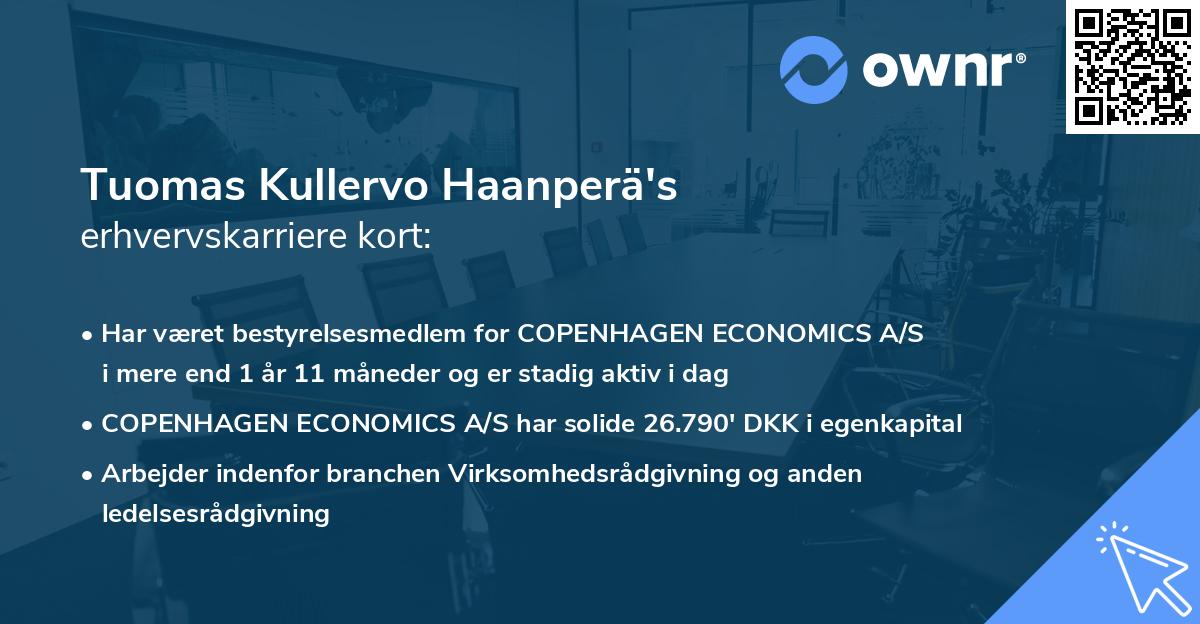 Tuomas Kullervo Haanperä's erhvervskarriere kort