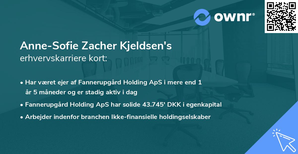 Anne-Sofie Zacher Kjeldsen's erhvervskarriere kort