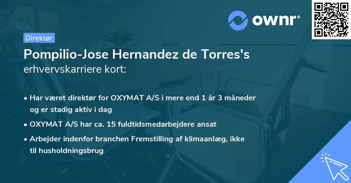 Pompilio-Jose Hernandez de Torres's erhvervskarriere kort