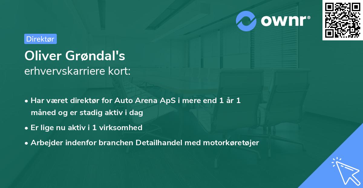 Oliver Grøndal's erhvervskarriere kort