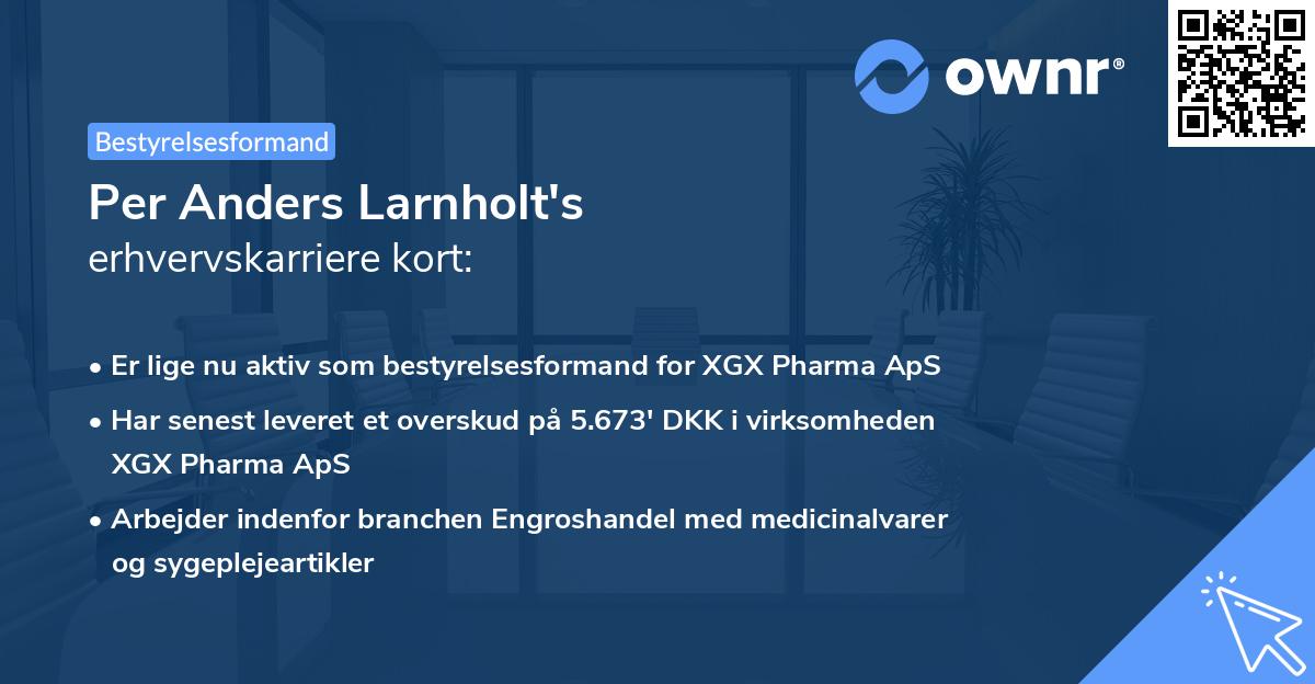 Per Anders Larnholt's erhvervskarriere kort