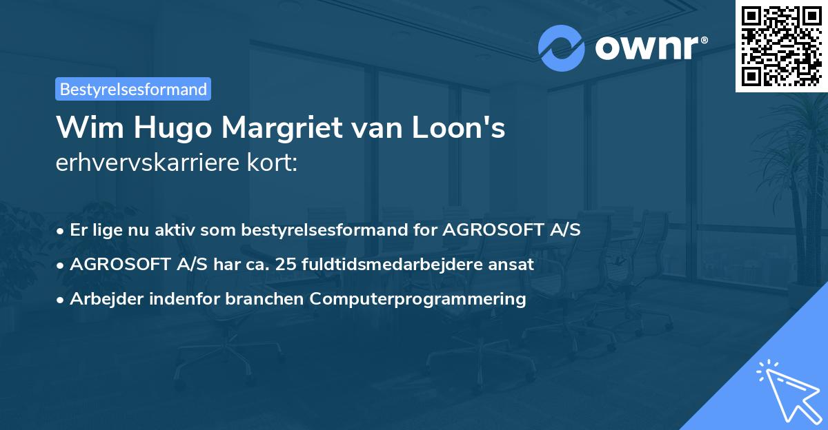 Wim Hugo Margriet van Loon's erhvervskarriere kort