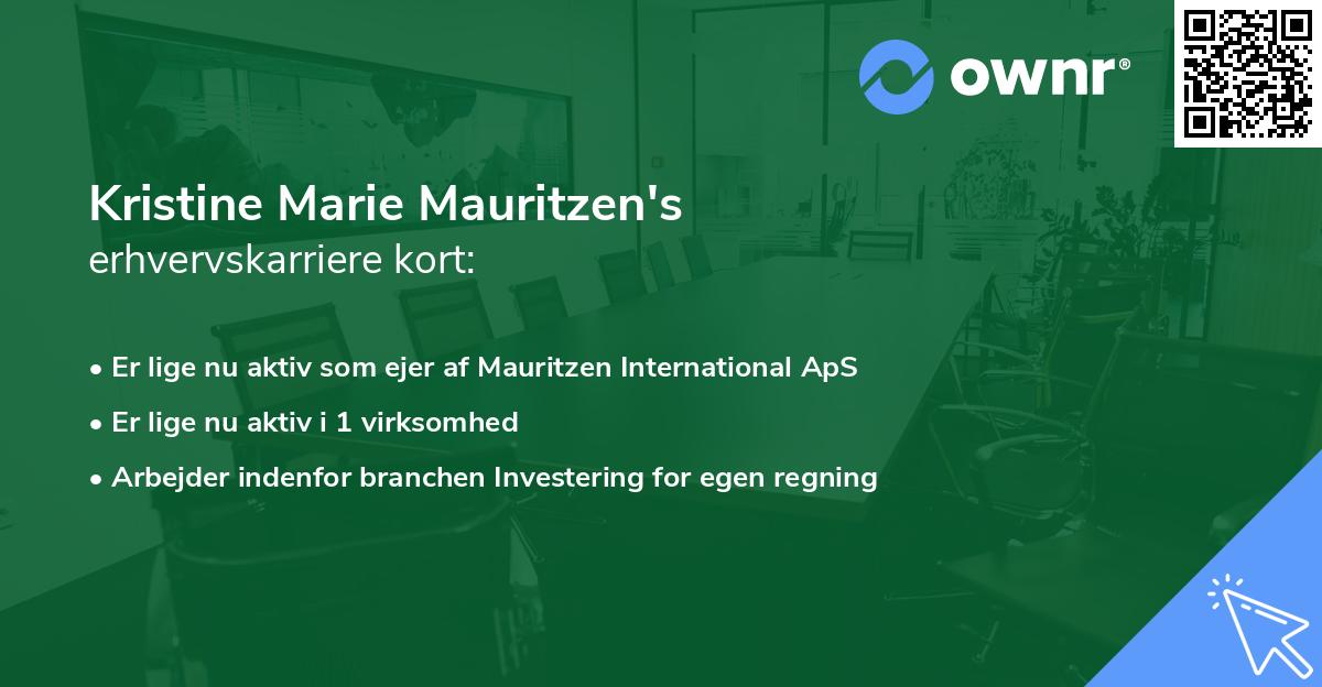 Kristine Marie Mauritzen's erhvervskarriere kort
