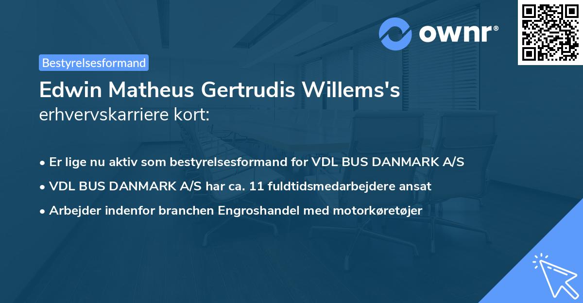 Edwin Matheus Gertrudis Willems's erhvervskarriere kort