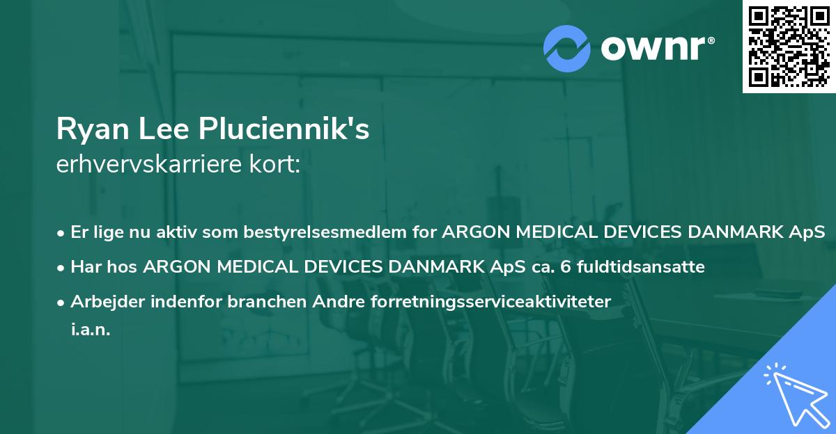 Ryan Lee Pluciennik's erhvervskarriere kort