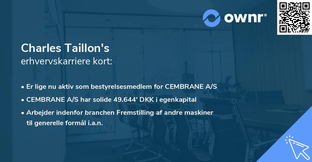 Charles Taillon's erhvervskarriere kort