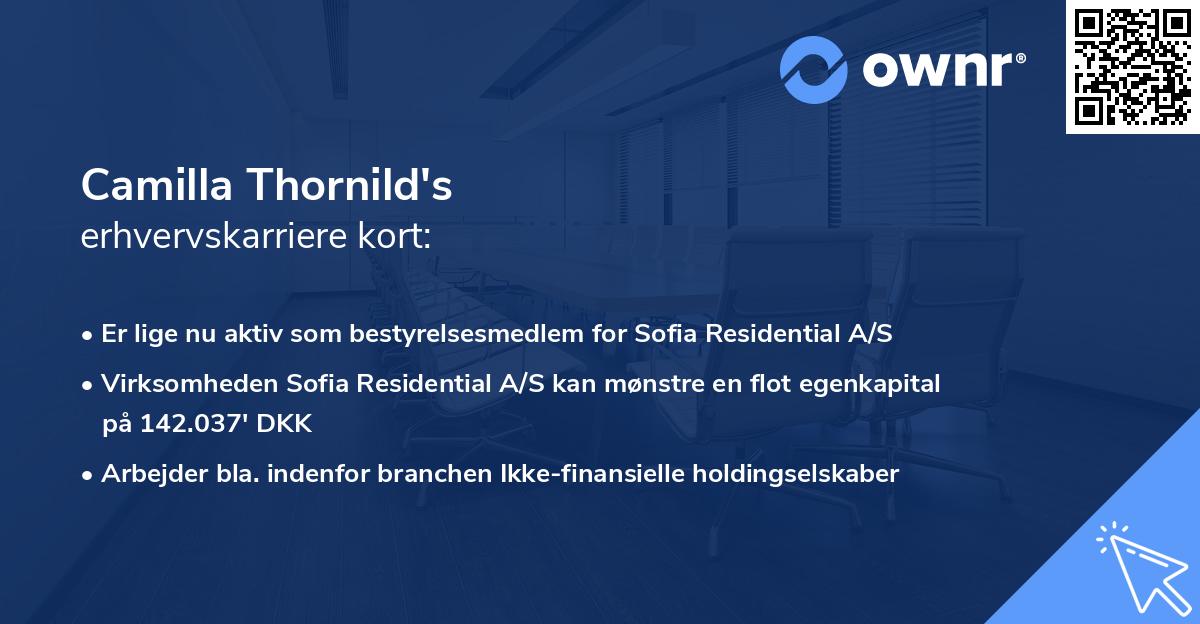Camilla Thornild's erhvervskarriere kort